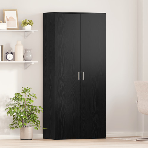 vidaXL Högskåp med hylla Svart ek 80 x 39 x 178 cm Konstruerat trä