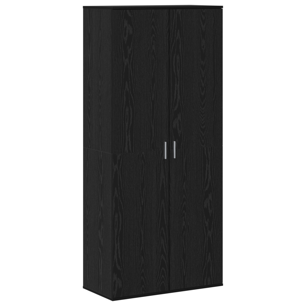 Produktbild för Högskåp med hylla Svart ek 80 x 39 x 178 cm Konstruerat trä