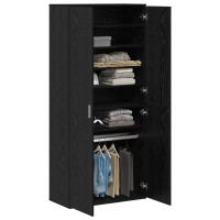 Produktbild för Högskåp med hylla Svart ek 80 x 39 x 178 cm Konstruerat trä