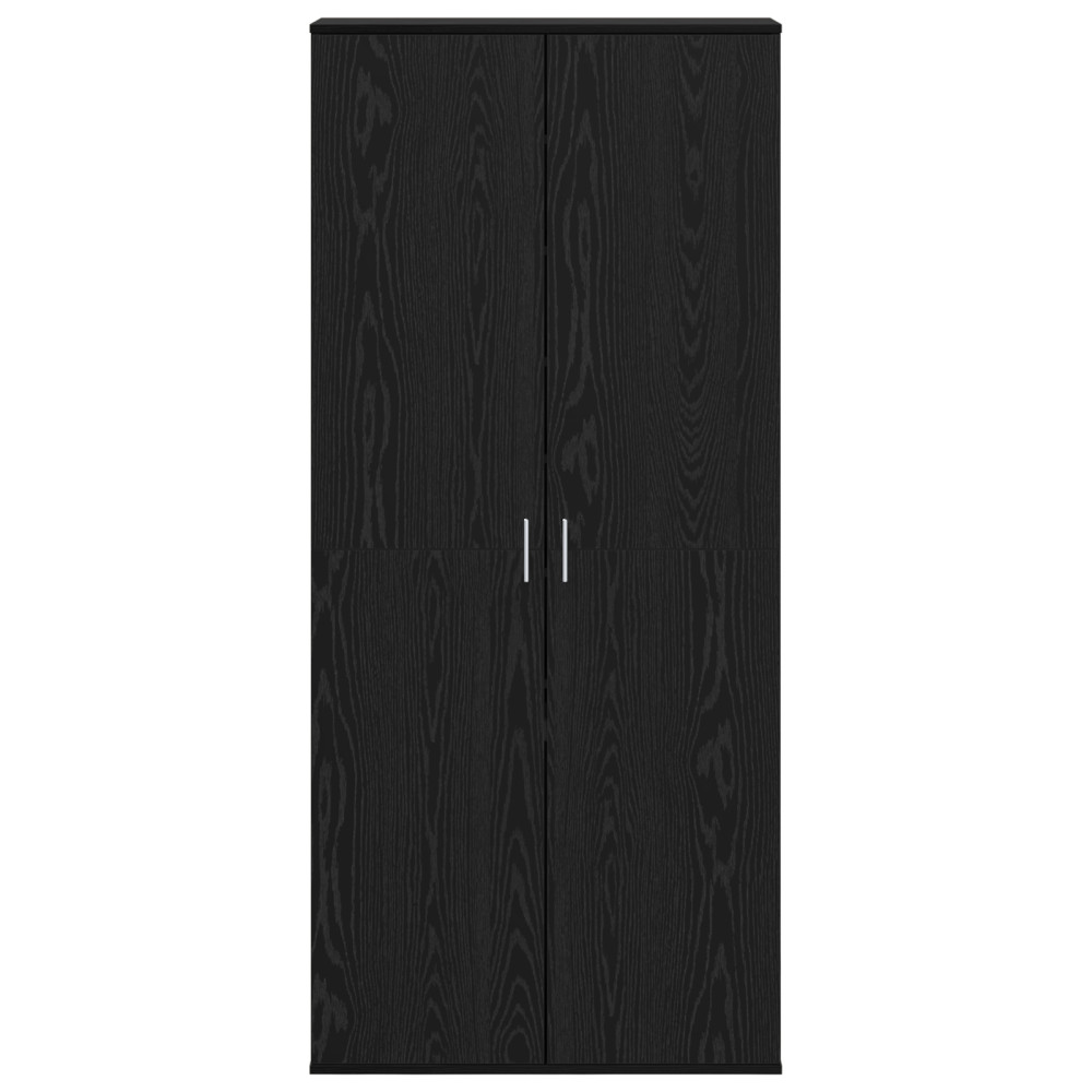 Produktbild för Högskåp med hylla Svart ek 80 x 39 x 178 cm Konstruerat trä