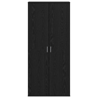 Produktbild för Högskåp med hylla Svart ek 80 x 39 x 178 cm Konstruerat trä