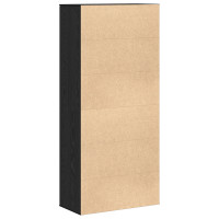 Produktbild för Högskåp med hylla Svart ek 80 x 39 x 178 cm Konstruerat trä