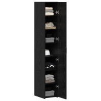 Produktbild för Skåp 2 pcs Svart Ek 30 x 42,5 x 185 cm