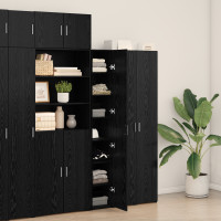 Produktbild för Skåp 2 pcs Svart Ek 30 x 42,5 x 185 cm
