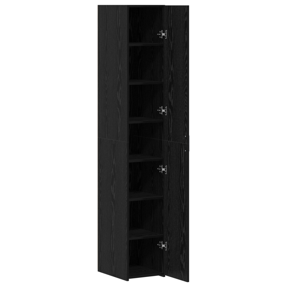 Produktbild för Skåp 2 pcs Svart Ek 30 x 42,5 x 185 cm