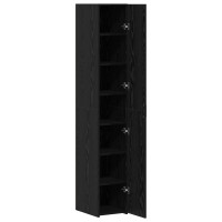 Produktbild för Skåp 2 pcs Svart Ek 30 x 42,5 x 185 cm