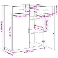 Produktbild för Förvaringsskåp artisan ek 80 x 42.5 x 93.5 cm Konstruerat trä