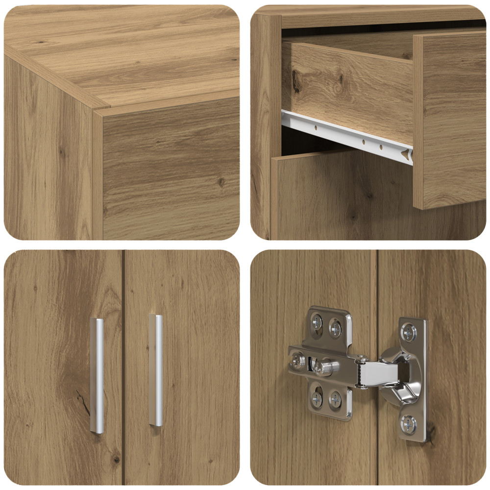 Produktbild för Förvaringsskåp artisan ek 80 x 42.5 x 93.5 cm Konstruerat trä