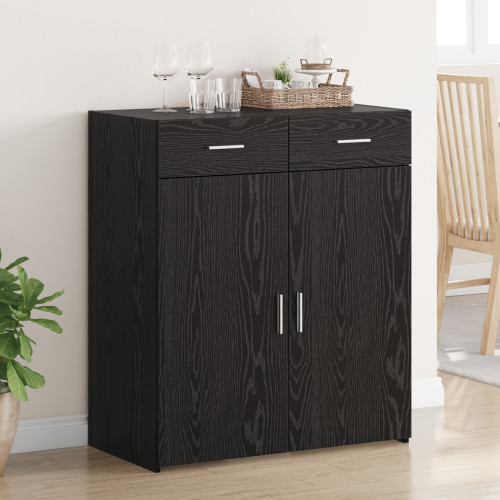 vidaXL Förvaringsskåp Svart ek 80 x 42.5 x 93.5 cm Konstruerat trä