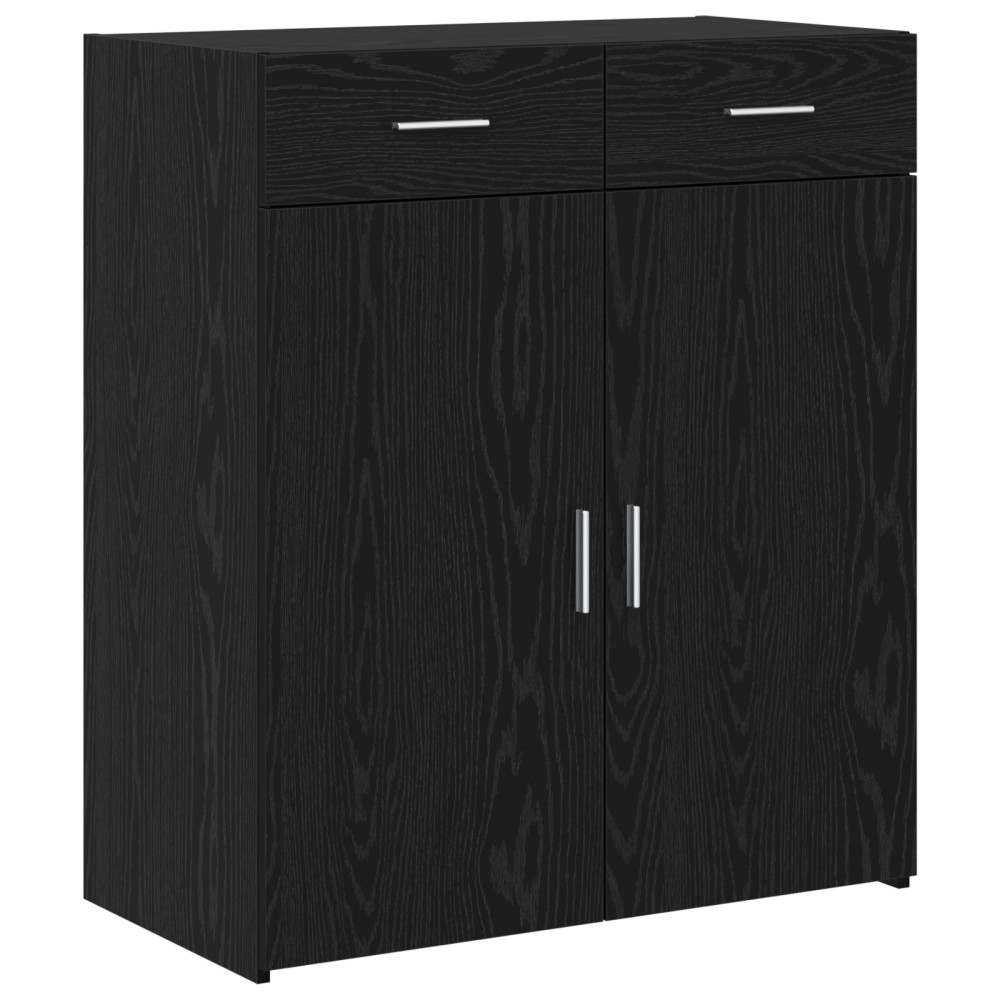 Produktbild för Förvaringsskåp Svart ek 80 x 42.5 x 93.5 cm Konstruerat trä