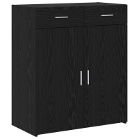 Produktbild för Förvaringsskåp Svart ek 80 x 42.5 x 93.5 cm Konstruerat trä
