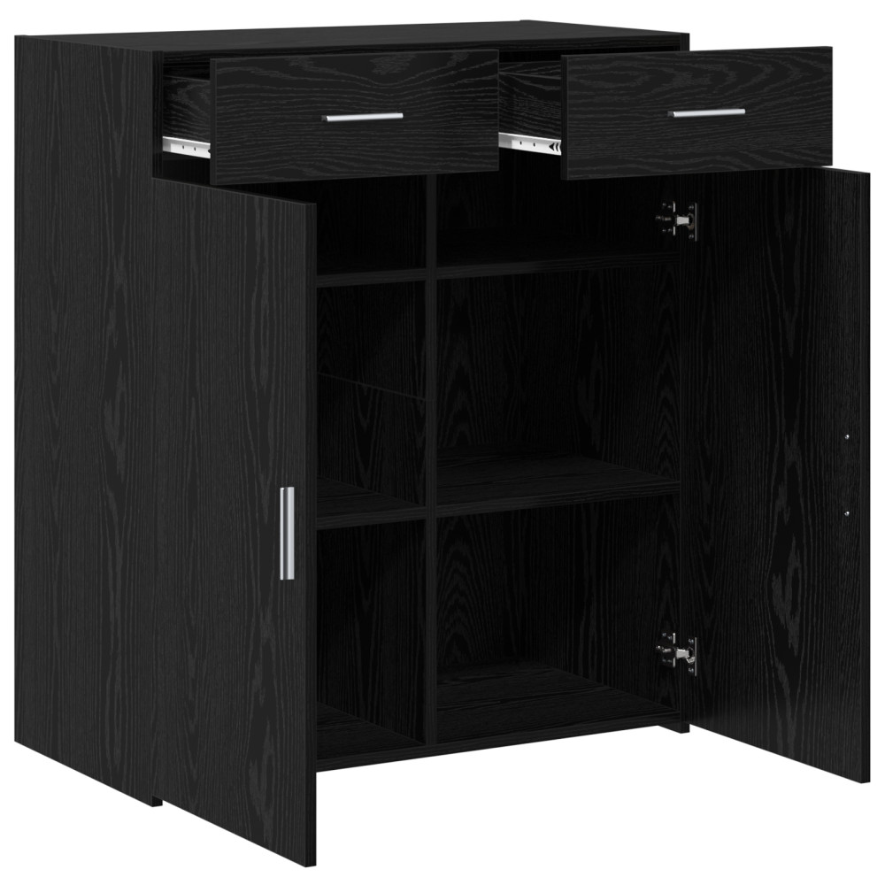 Produktbild för Förvaringsskåp Svart ek 80 x 42.5 x 93.5 cm Konstruerat trä