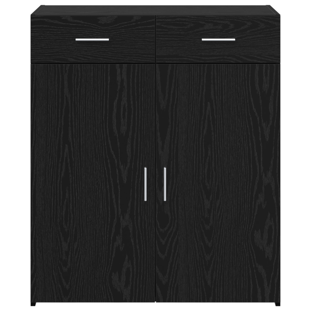Produktbild för Förvaringsskåp Svart ek 80 x 42.5 x 93.5 cm Konstruerat trä