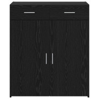 Produktbild för Förvaringsskåp Svart ek 80 x 42.5 x 93.5 cm Konstruerat trä