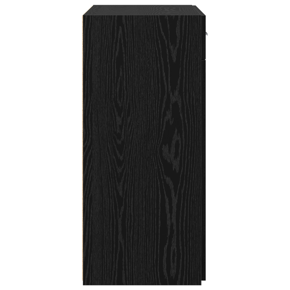 Produktbild för Förvaringsskåp Svart ek 80 x 42.5 x 93.5 cm Konstruerat trä