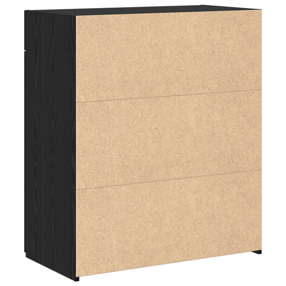 Produktbild för Förvaringsskåp Svart ek 80 x 42.5 x 93.5 cm Konstruerat trä
