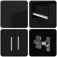 Produktbild för Förvaringsskåp Svart ek 80 x 42.5 x 93.5 cm Konstruerat trä