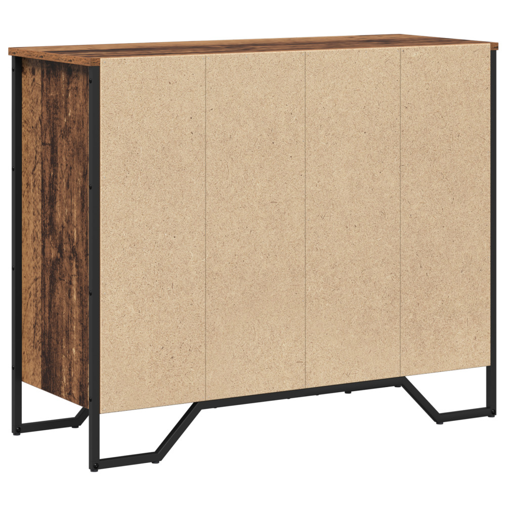 Produktbild för Kommode med låda 2 pcs Gammalt trä 91 x 35,5 x 74,5 cm