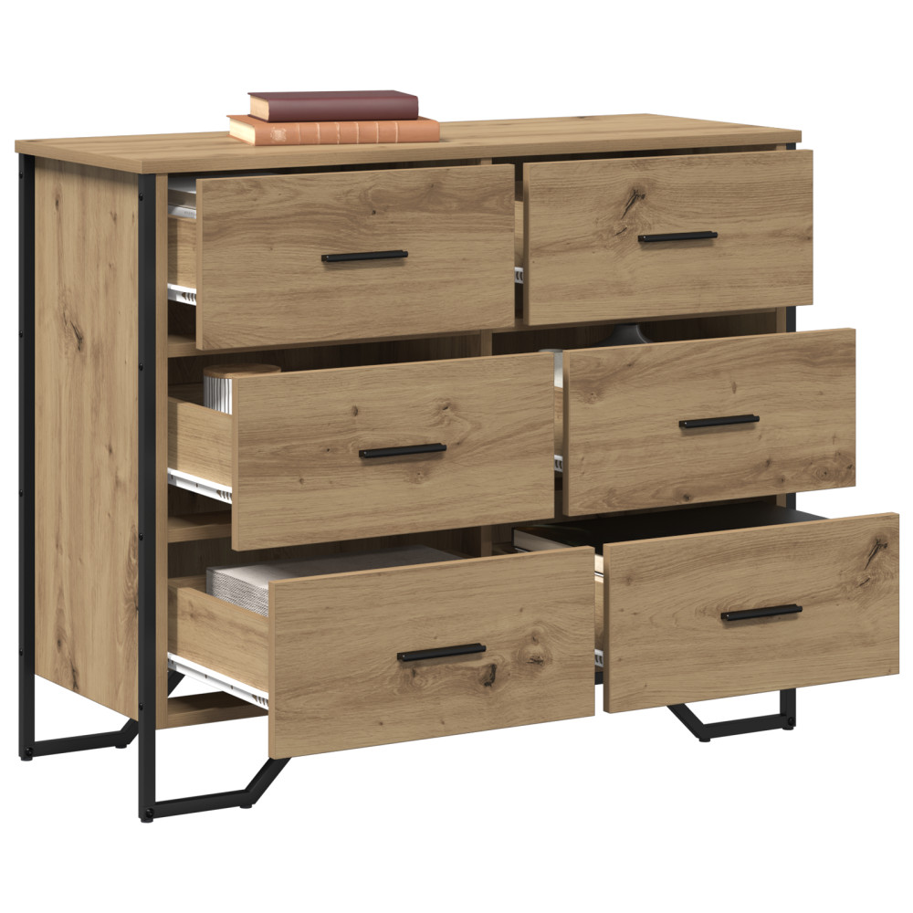 Produktbild för Kommode med låda 2 pcs Artisan Ek 91 x 35,5 x 74,5 cm