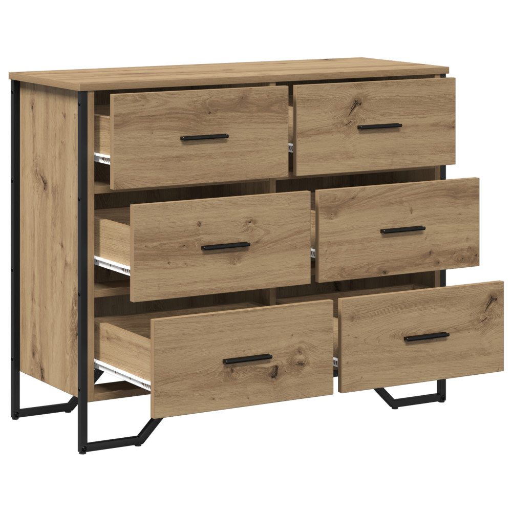 Produktbild för Kommode med låda 2 pcs Artisan Ek 91 x 35,5 x 74,5 cm