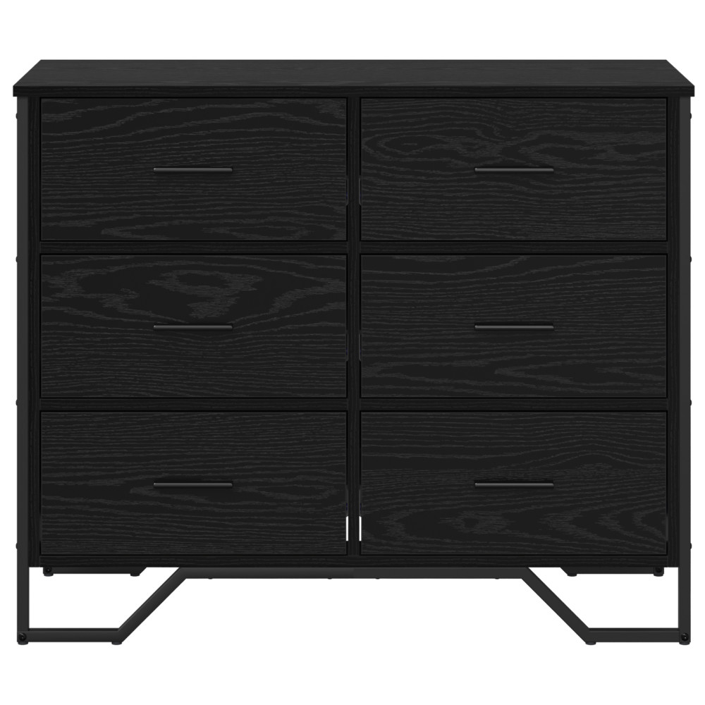 Produktbild för Kommode med låda med lagring 2 pcs Svart Ek 91 x 35,5 x 74,5 cm