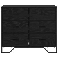 Produktbild för Kommode med låda med lagring 2 pcs Svart Ek 91 x 35,5 x 74,5 cm