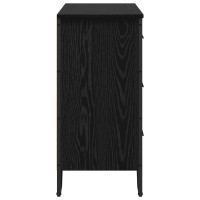 Produktbild för Kommode med låda med lagring 2 pcs Svart Ek 91 x 35,5 x 74,5 cm