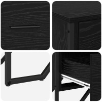 Produktbild för Kommode med låda med lagring 2 pcs Svart Ek 91 x 35,5 x 74,5 cm