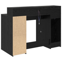 Produktbild för Skrivbord med låda Svart ek 120 x 55 x 91 cm Konstruerat trä