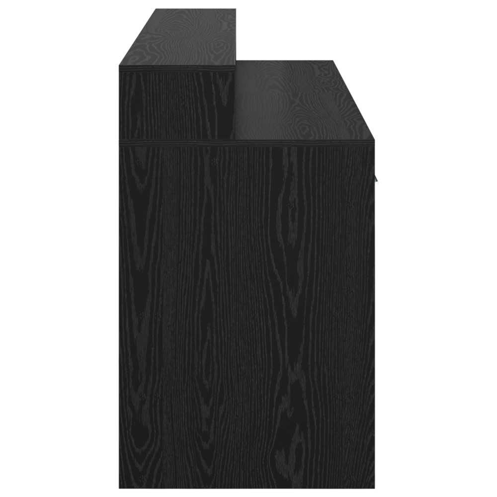 Produktbild för Skrivbord med låda Svart ek 160 x 55 x 91 cm Konstruerat trä