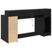 Produktbild för Skrivbord med låda Svart ek 160 x 55 x 91 cm Konstruerat trä