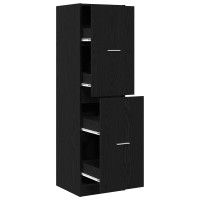 Produktbild för Apotekarskåp mönster mönster 40 x 41 x 144,5 cm Svart Ek