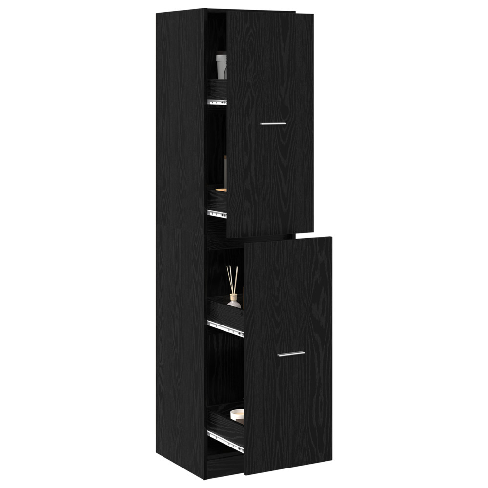 Produktbild för Apoteksskåp Svart ek 40 x 41 x 174.5 cm Konstruerat trä