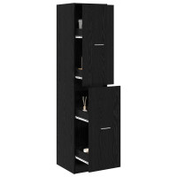 Produktbild för Apoteksskåp Svart ek 40 x 41 x 174.5 cm Konstruerat trä