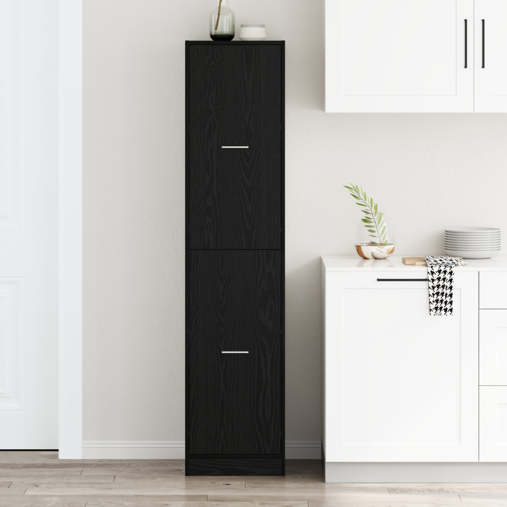 Produktbild för Apoteksskåp Svart ek 40 x 41 x 174.5 cm Konstruerat trä