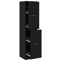 Produktbild för Apoteksskåp Svart ek 40 x 41 x 174.5 cm Konstruerat trä