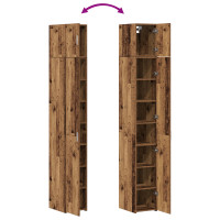 Produktbild för Förvaringsskåp med hyllor Gammalt trä 30 x 42,5 x 225 cm