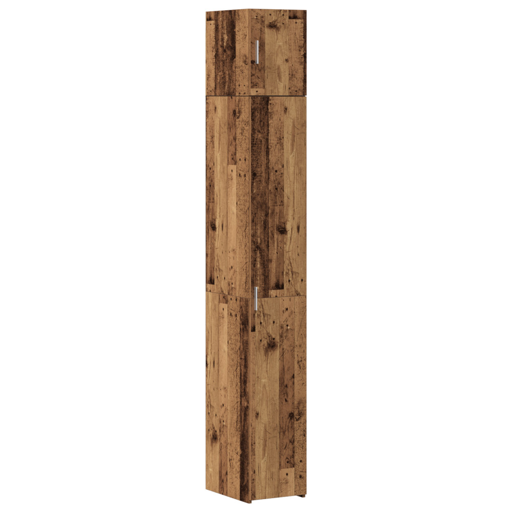 Produktbild för Förvaringsskåp med hyllor Gammalt trä 30 x 42,5 x 225 cm