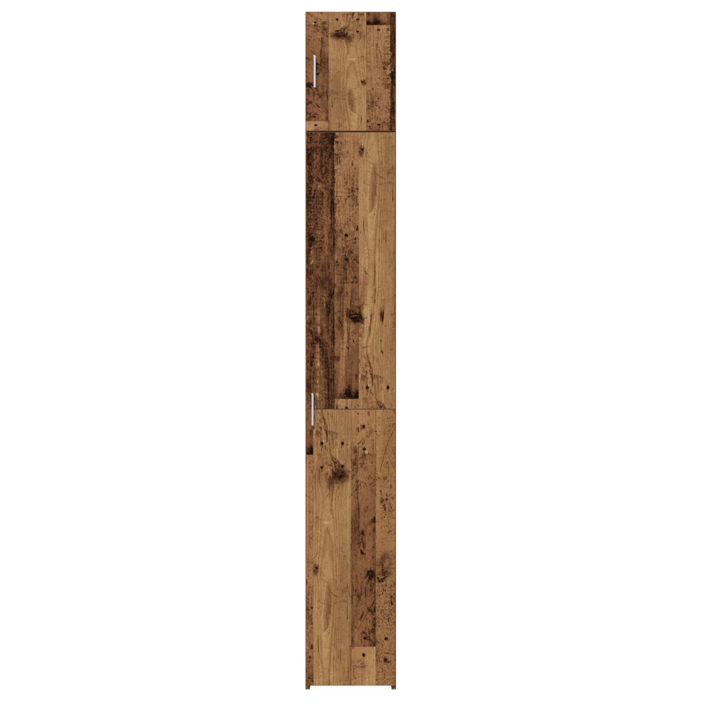Produktbild för Förvaringsskåp med hyllor Gammalt trä 30 x 42,5 x 225 cm