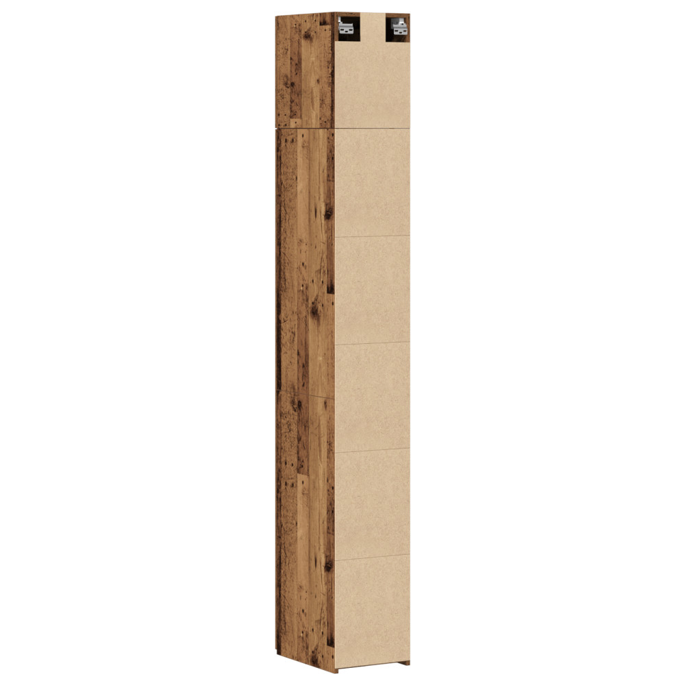 Produktbild för Förvaringsskåp med hyllor Gammalt trä 30 x 42,5 x 225 cm