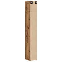 Produktbild för Förvaringsskåp med hyllor Gammalt trä 30 x 42,5 x 225 cm