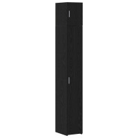 Produktbild för Förvaringsskåp med hyllor Svart ek 30 x 42,5 x 225 cm