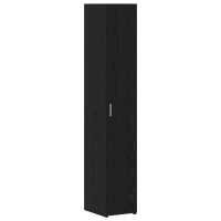 Produktbild för Förvaringsskåp med hyllor Svart ek 30 x 42,5 x 225 cm