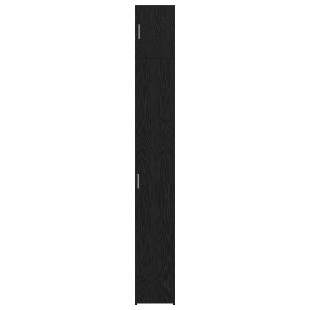 Produktbild för Förvaringsskåp med hyllor Svart ek 30 x 42,5 x 225 cm