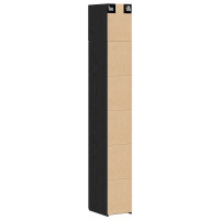 Produktbild för Förvaringsskåp med hyllor Svart ek 30 x 42,5 x 225 cm