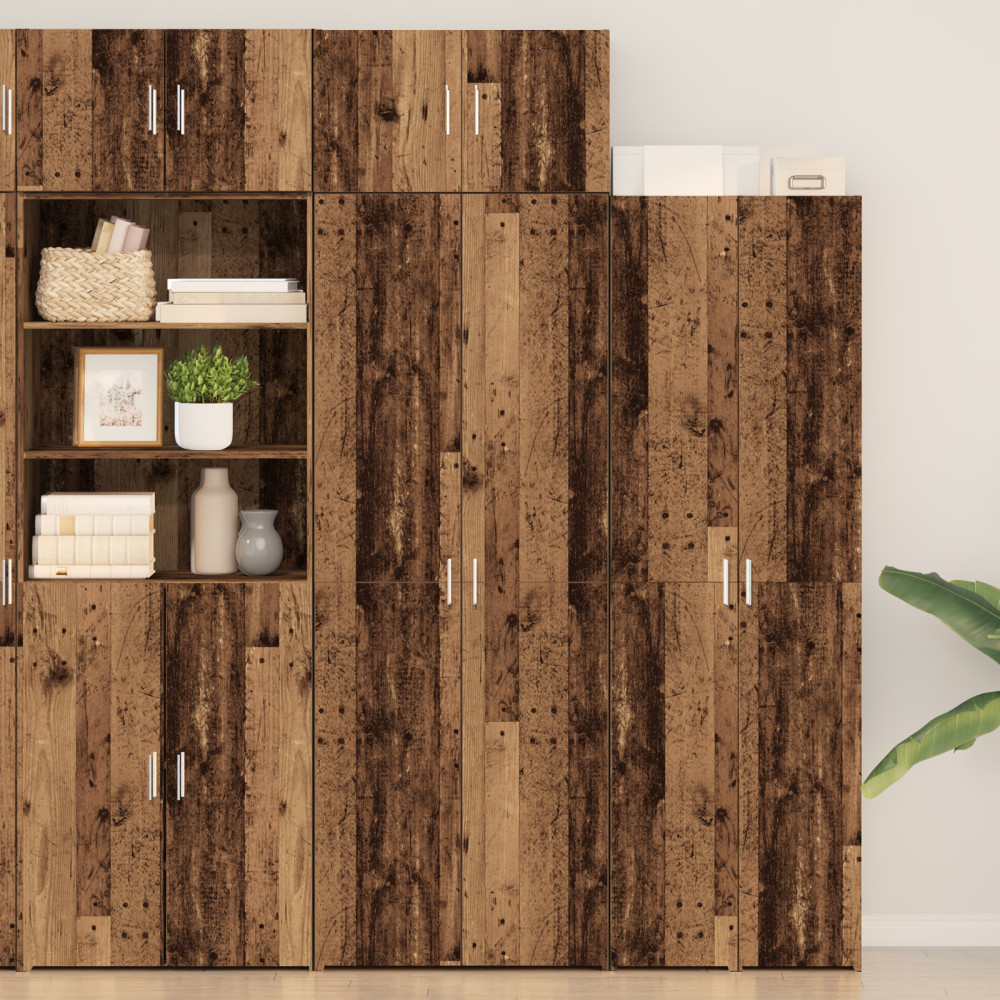Produktbild för Förvaringsskåp 2 pcs Gammalt trä 70 x 42,5 x 225 cm