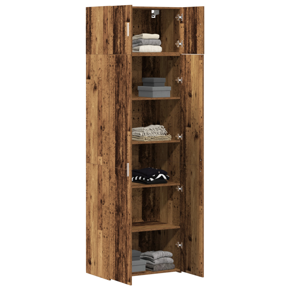 Produktbild för Förvaringsskåp 2 pcs Gammalt trä 70 x 42,5 x 225 cm