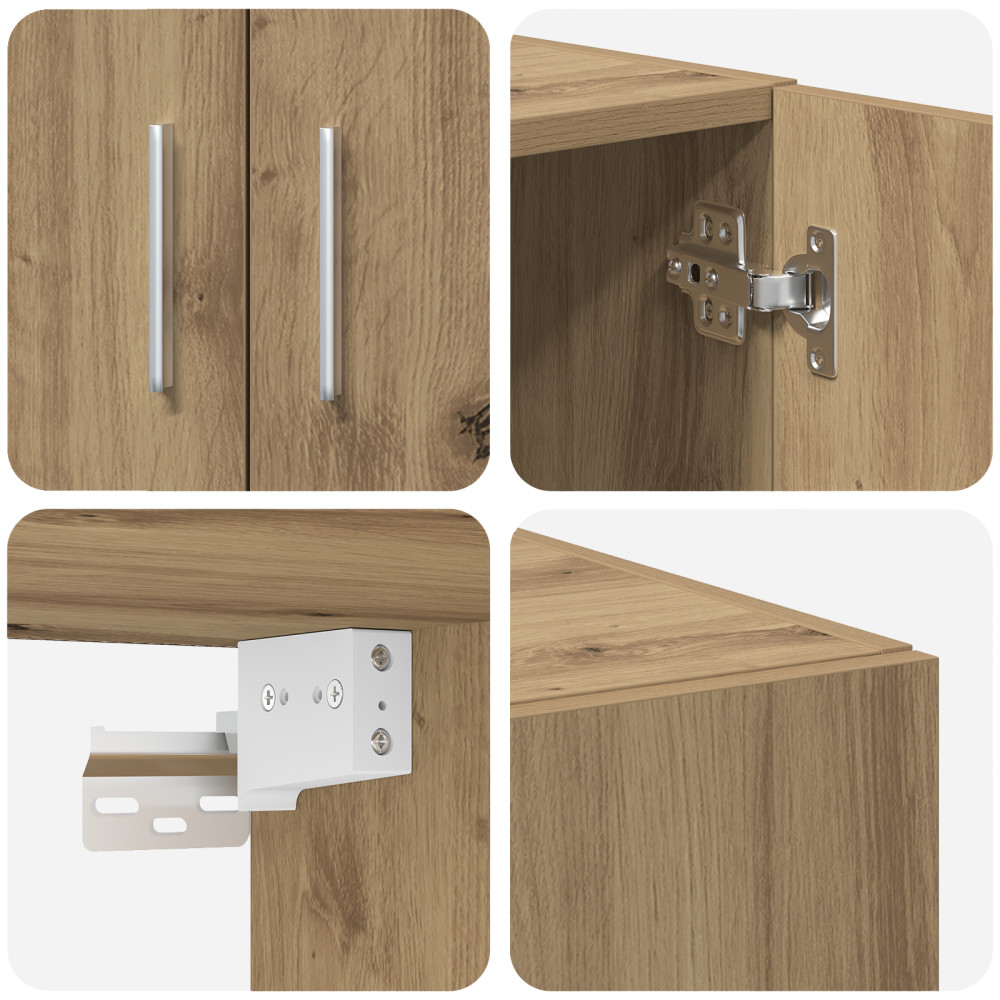 Produktbild för Förvaringsskåp 3 pcs Artisan Ek