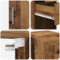 Produktbild för Förvaringsskåp med låda 2 pcs Gammalt trä 30 x 42,5 x 225 cm