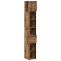 Produktbild för Förvaringsskåp med låda 2 pcs Gammalt trä 30 x 42,5 x 225 cm